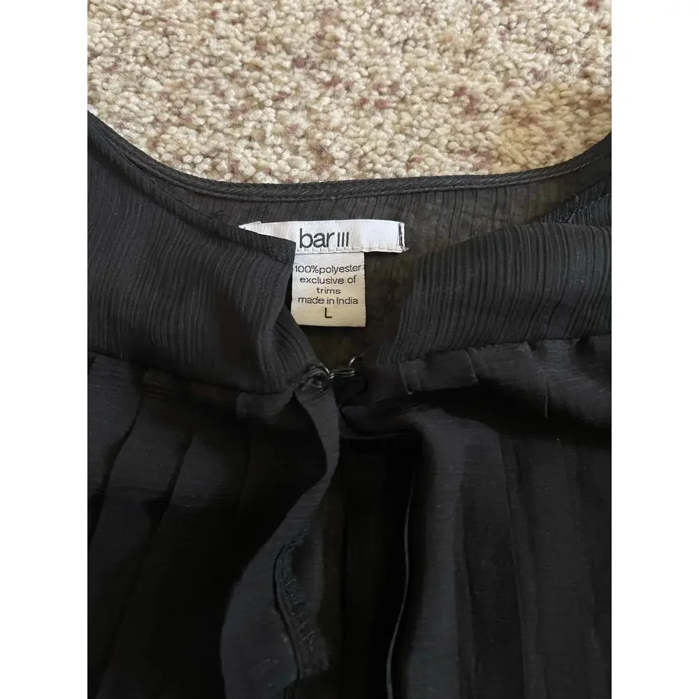 Bar III womens large sheer pleated cardigan sweater